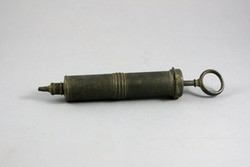 Antique medical tool hospital tool pewter syringe irrigator
