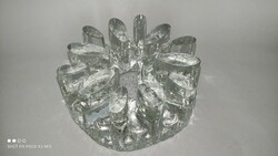 CURRENTLY A GOOD TIME TO BRING! Large design glass crystal candle holder, candle holder, heat-retaining dish coaster