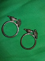 Retro réz madaras galambos kövesszemű gyűrű pár egyben a 2 db a képek szerint