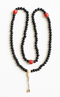 Buddhist mala chain (110 beads) - glass, coral and mother of pearl - prayer beads for meditation Buddhist