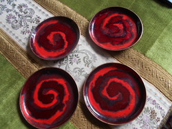 4 German fire enamel copper bowls with hanau markings