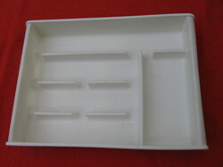 Retro white plastic cutlery holder, drawer organizer