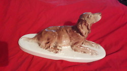 Antik gyönyörú GRÁNIT fekvő porcelán kutya 34 x 20 x 14 cm a képek szerint