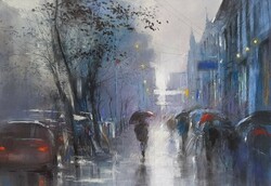 Pósa ede - rainy day 34 x 48 cm pastel, paper