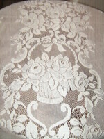Beautiful baroque rose pattern fringed bottom curtain or runner