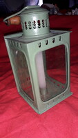 Antique very nice condition wooden handle metal/glass manual lantern storm lantern 20 x 10 cm as shown in pictures