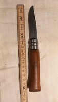 Old, large opinel knife, pocket knife, marked in several places