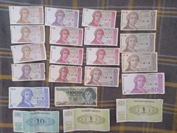 21 Foreign coated paper money.