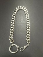 Old solid silver pocket watch chain. 45.7 Grams.