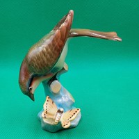 Herend porcelain bird with butterfly