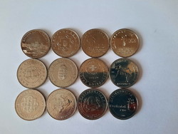 12 jubilee HUF 50 circulation coins.