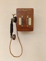 Antique wall wooden box phone starožitný telefón 547 8876