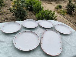 Alföldi porcelain cherry serving oval, round, 4 plates for sale! Tableware for replacement