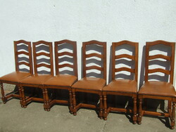 Dining chair with 6 leather seats