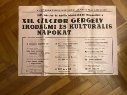 XII. Literary and cultural days of Gergely Czuczor, 1981, poster.