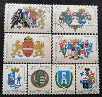 M4377-84 / 1997 coats of arms of Budapest and the counties i. Stamp set postal clear sample stamps