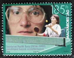 M4832 / 2006 Sasváriné Paulik Ilona Paralympic champion stamp postal clean sample stamps