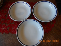 Zsolnay retro kék csíkos főzelékes tányér