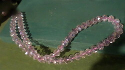 48 Cm necklace made of pink, lustrous, larger, faceted crystal pearls.