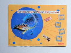 Képeslap 1998. - Nyereményjáték szelvény - Nestle, Eurodisney