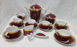 Hollóháza 6-person porcelain coffee set