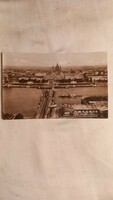Budapest, chain bridge postcard with the Danube and steamboats