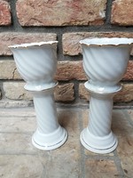 Porcelain pedestal-flower holder-pot