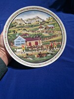 Nyári kirándulás az Alpba, Appenzell Hagyományok Dölf Mettlertől emlék tányér fali tányér