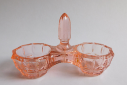 Vintage pink glass table salt shaker