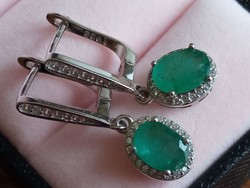 Emerald 925 sterling silver earrings