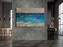Jmmodernabstract: by the sea 100x70 cm contemporary acrylic painting on stretched canvas