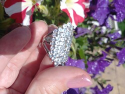 Modern eredeti akvamarin köves ezüstgyűrű 8as meret