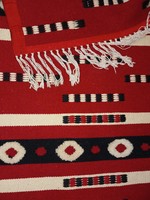 Wall protector, running rug with hand weaving in oxblood color