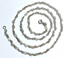 Beautiful silver necklace with heart-shaped links