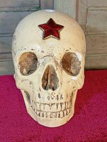 Plaster skull with red star