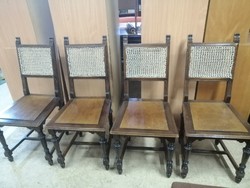 4 pewter wicker chairs