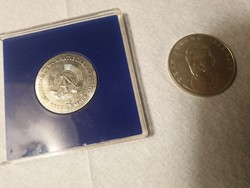 Silver 200 ft coin and 5 marks 1977 together