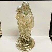 Antique blown glass Virgin Mary with baby