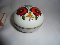 Kalocsai porcelain bonbonier, sugar holder or jewelry holder