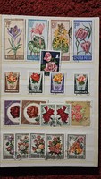 Plants stamp album 33 pages - with Hungarian and foreign stamps
