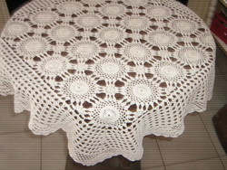 Beautiful antique hand-crocheted tablecloth with Art Nouveau features