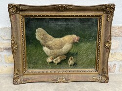 Arthur Heyer (1872 - 1931): hen with her chicks