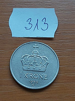 Norway 1 kroner 1978 copper-nickel, v.King Olav 313