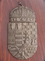 Gyönyörű nagyméretű magyar koronás réz címer