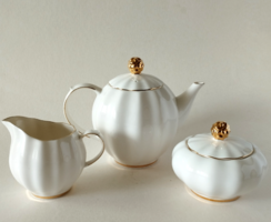 Beautiful white - gold porcelain coffee serving set