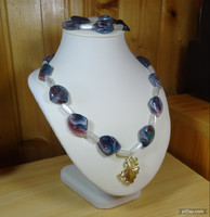 Special and high-quality Czech acrylic pearl ginkgo biloba jewelry set decorated with a very beautiful pendant