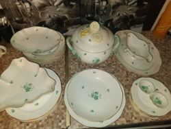 Beautiful, 26-piece Herend dinnerware set with lemon tongs.