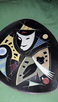 NAGYON SZÉP Art Deco Zsolnay KARNEVÁL FALITÁNYÉR  27 x 24 cm a képek szerint