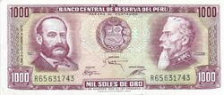 1000 soles de oro 1975 Peru