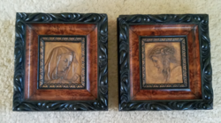 Bronze plaque Jesus and Mary